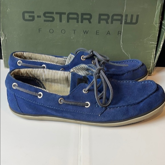 🎉 FREE W/ 2 item bundle 🎉 Used G-Star Blue Suede boat shoes us9 - Picture 5 of 7